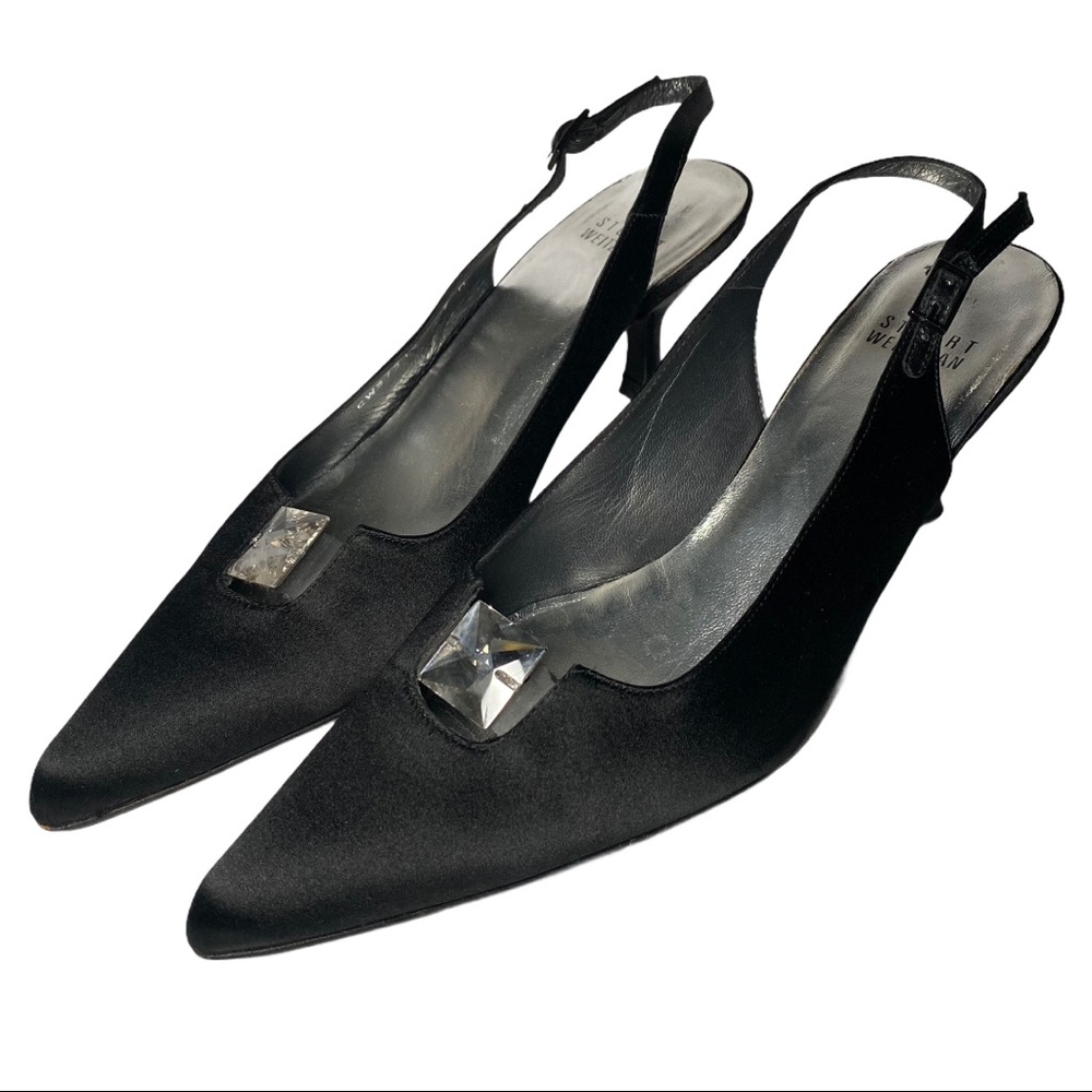 Stuart Weitzman Slingback Kitten Heel Dressy Shoes